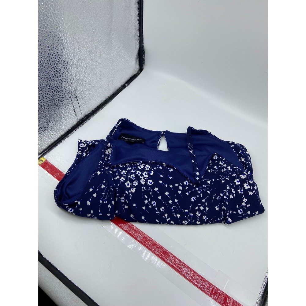 Fortune Ivy Dress Boho Festival Flirty Brunch Blue Floral Halter Neck XS Mini